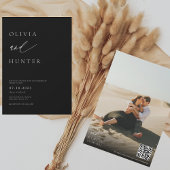 Modernes Foto Schwarz & Weiß Hochzeit Einladung