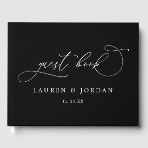 Modernes Foto Schwarz & Weiß Hochzeit Gästebuch