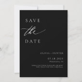 Modernes Foto Schwarz & Weiß Hochzeit Save The Date (Vorderseite)