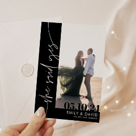Modernes Foto Schwarz/Weiß Save The Date