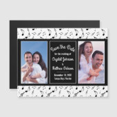 Modernes Foto Schwarz-weißer Musiknote Magnetkarte (Vorne/Hinten)