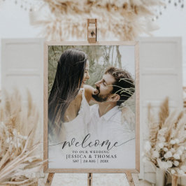 Modernes Foto Schwarze Kalligrafie Weißer Farbverl Poster