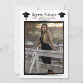 Modernes Foto Schwarzer Rahmen Trendy Graduation C Einladung (Vorderseite)