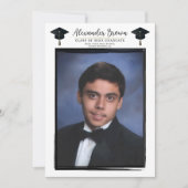Modernes Foto Schwarzer Rahmen Trendy Graduation C Einladung (Vorderseite)