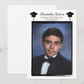 Modernes Foto Schwarzer Rahmen Trendy Graduation C Einladung (Vorne/Hinten)