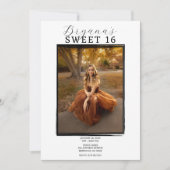 Modernes Foto Schwarzer Rahmen Trendy Minimal Swee Einladung (Vorderseite)