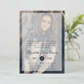 Modernes Foto Schwarzer Text Overlay Todesanfang Einladung (Stehend Vorderseite)