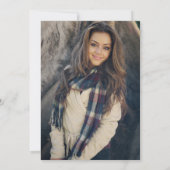 Modernes Foto Schwarzer Text Overlay Todesanfang Einladung (Rückseite)