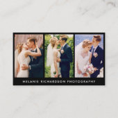 Modernes Foto-Schwarzes des Fotograf-3 Visitenkarte (Vorderseite)