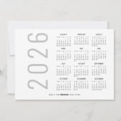 Modernes Foto Script 2026 Kalender Frohe Weihnacht Feiertagskarte (Rückseite)