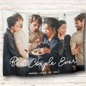 Modernes Foto Script Bestes Paar je Collage Fleecedecke