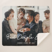 Modernes Foto Script Bestes Paar je Collage Sherpadecke (Vorderseite (Horizontal))