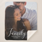 Modernes Foto Script Couple Family Liebe Datum Sherpadecke (Vorderseite)