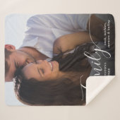 Modernes Foto Script Couple Family Liebe Datum Sherpadecke (Vorderseite (Horizontal))