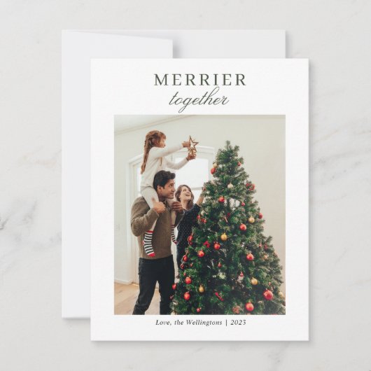 Modernes Foto-Script frohe Weihnachten (Vorderseite)