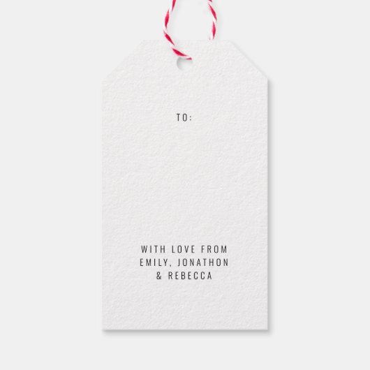 Modernes Foto Script Frohe Weihnachten Geschenkanhänger (Rückseite)