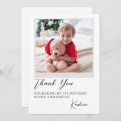 Modernes Foto Script Geburtstag Danke Karte (Vorne/Hinten)