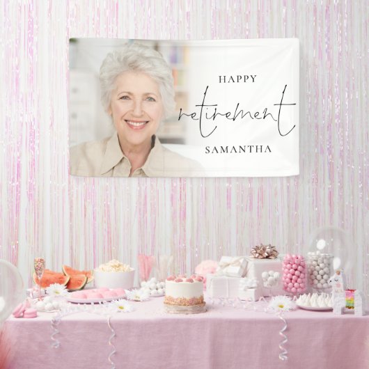 Modernes Foto Script Happy Retirement Banner (Party)