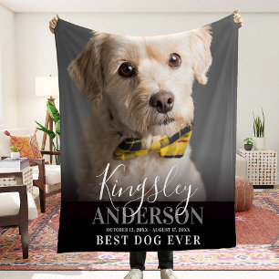 Modernes Foto-Script-Memorial Bester Hund je Fleecedecke