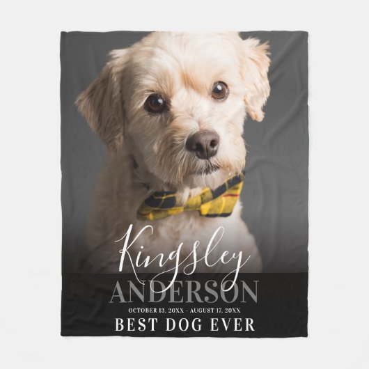 Modernes Foto-Script-Memorial Bester Hund je Fleecedecke (Vorderseite)