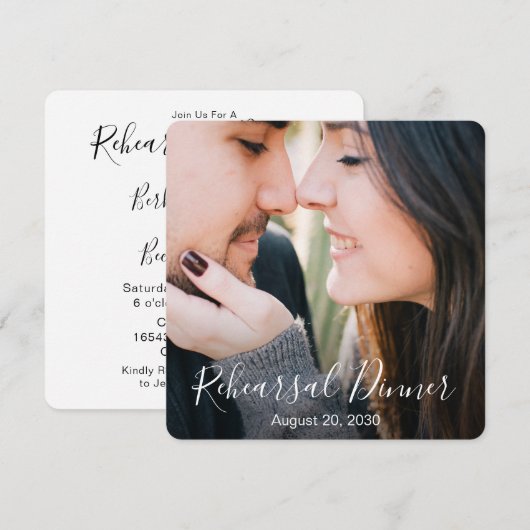 Modernes Foto Script Probe Dinner Einladung (Vorne/Hinten)