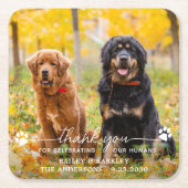 Modernes Foto Script Vielen Dank, dass Ihr Hund Ho Rechteckiger Pappuntersetzer (Vorderseite)
