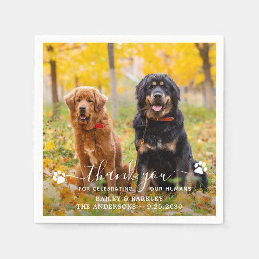 Modernes Foto Script Vielen Dank, dass Ihr Hund Ho Serviette (Vorderseite)