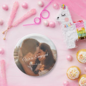 Modernes Foto Script Wir sind Verlobtes Party Pappteller (Party)