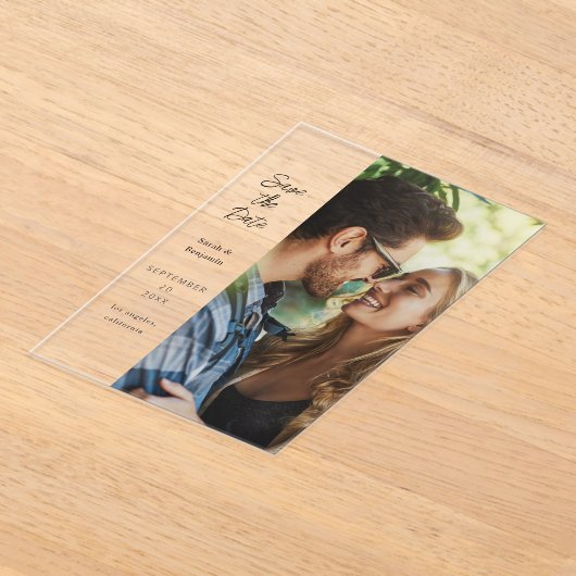 Modernes Foto & Seitendesign Save the Date Acryleinladungen (Ablage )