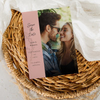 Modernes Foto & Side Save the Date - Dusty Rose