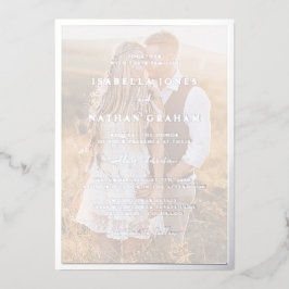 Modernes Foto Silver Wedding Folieneinladung