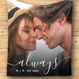 Modernes Foto Skript Couple Liebe Immer Family Fleecedecke