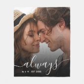 Modernes Foto Skript Couple Liebe Immer Family Fleecedecke (Vorderseite)