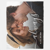 Modernes Foto Skript Couple Liebe Immer Family Fleecedecke (Vorderseite)