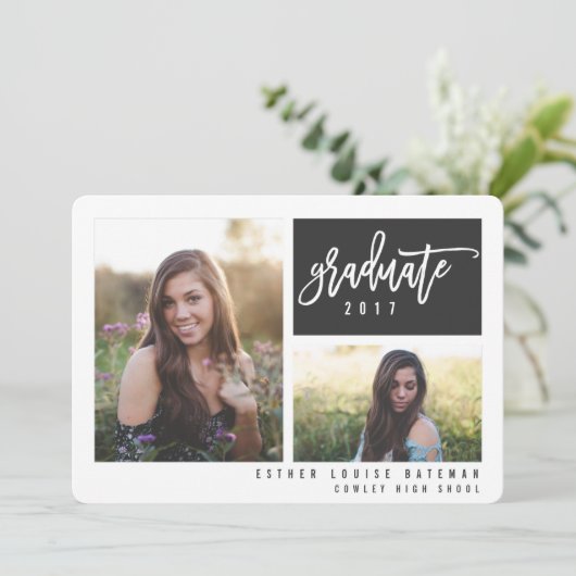 modernes Foto-Skript farbig Ankündigung (Stehend Vorderseite)