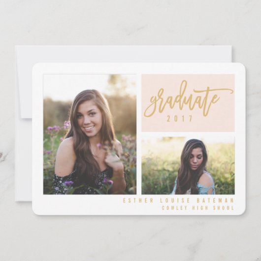 modernes Foto-Skript farbig Einladung (Vorderseite)