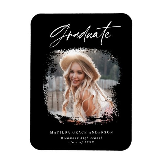 Modernes Foto-Skript, Schwarzweiß-Abschluss Magnet (Vertikal)