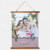 Modernes Foto-Skript Trendy Keepake Wandteppich Mit Holzrahmen (Vorderseite)