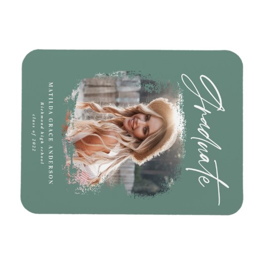 Modernes Foto-Skript zeitgenössischer Abschluss gr Magnet (Horizontal)