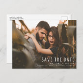 Modernes Foto Stilvolle Hochzeit retten das Datum Ankündigungspostkarte (Vorne/Hinten)