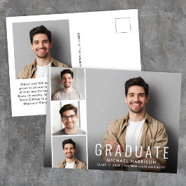 Modernes Foto Strip Abschluss Ankündigungspostkarte