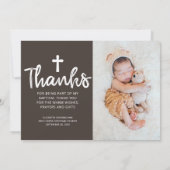 Modernes Foto Taufe Vielen Dank Dankeskarte (Rückseite)