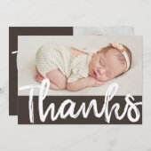 Modernes Foto Taufe Vielen Dank Dankeskarte (Vorne/Hinten)
