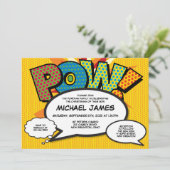 Modernes Foto Taufe Weihnachten Spaß Comic Buch Einladung (Stehend Vorderseite)