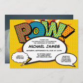 Modernes Foto Taufe Weihnachten Spaß Comic Buch Einladung (Vorne/Hinten)