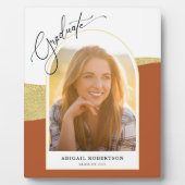 Modernes Foto Terracotta & Gold Abschluss Fotoplatte (Vorderseite)