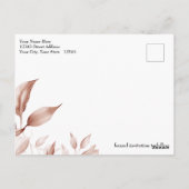 Modernes Foto Terracotta Leaf Sketch Save the Date Postkarte (Rückseite)