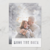 Modernes Foto Transparente Textüberlagerung Hochze Save The Date (Vorne/Hinten)