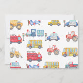 Modernes Foto Transport 1. Geburtstag Einladung (Rückseite)