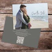 Modernes Foto Trendkalligrafie Einfaches QR-Code Save The Date